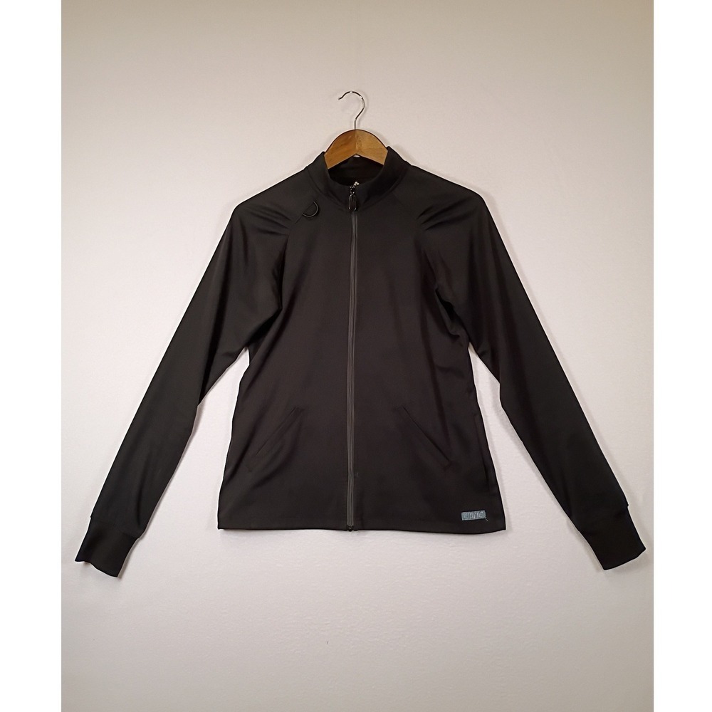Professional Med‎ Couture Touch Womens XS Black Zip Front Scrub Jacket 7660